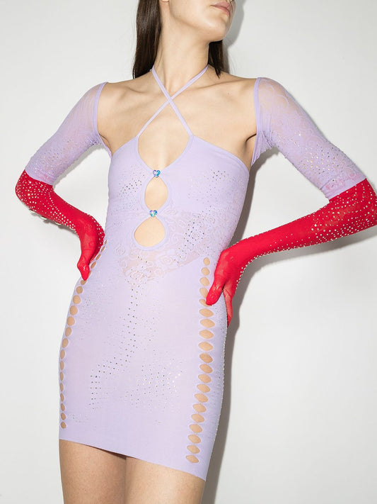 Poster Girl Janna Cutout Mini Dress In Lilac