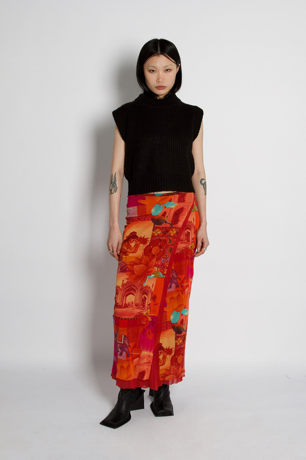 Kenzo Goddess Printed Mesh Skirt
